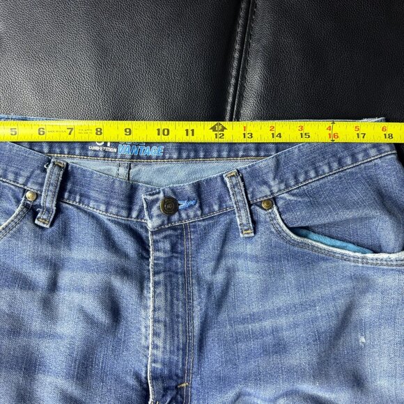 Wrangler 01 Competition Cool Vintage Men's Straight Leg Jeans Blue Denim 35x34 - Picture 14 of 16